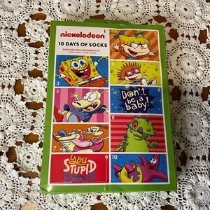 Nickelodeon 10 Days of Socks Set Rugrats SpongeBob Hey Arnold Shoe Size 4-10